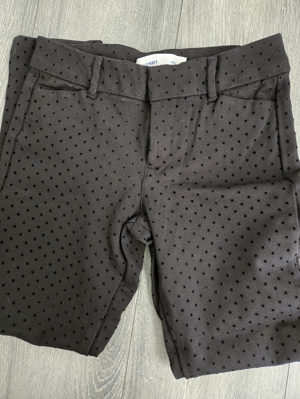 Old Navy Black Perforated Dot Capri Pants